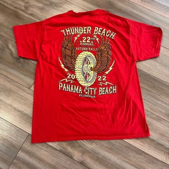 Thunder Bike‎ Week Red Graphic Tshirt Men XL Bin A-44 - Picture 4 of 4